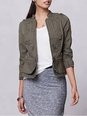 Anthropologie Olive Green Utility Jacket